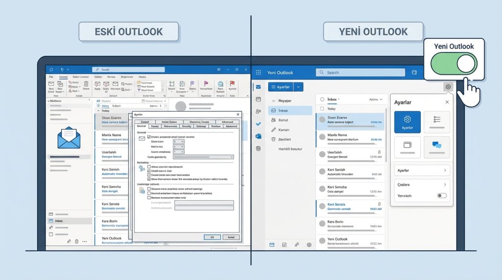 Eski Outlook ve Yeni Outlook arasında fark var mı?