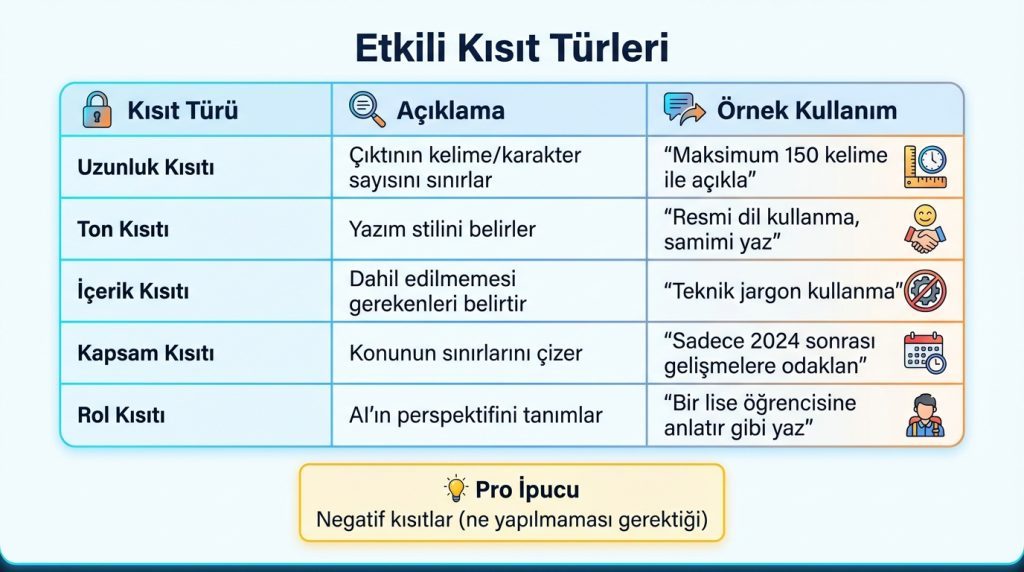 Etkili Kısıt Türleri