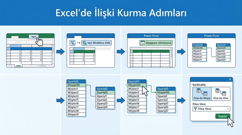 Excel'de İlişki Kurma Adımları