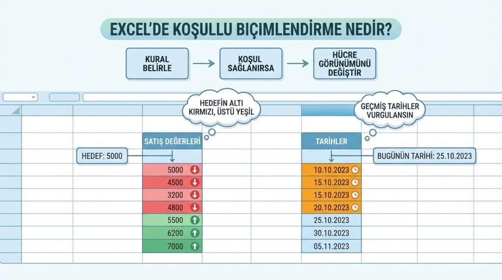 Excel'de Koşullu Biçimlendirme Nedir?