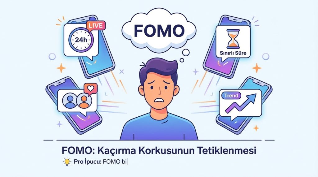 Bildirimlerin içerik tüketimini artırma mekanizması nasıl işler? 2 FOMO: Kaçırma Korkusunun Tetiklenmesi