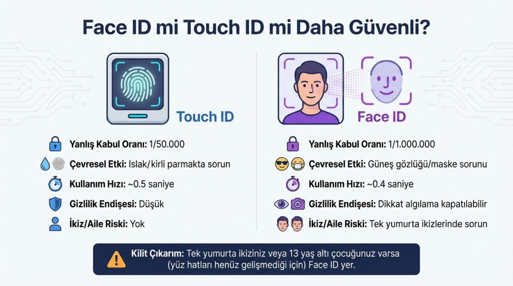 Face ID mi Touch ID mi Daha Güvenli?