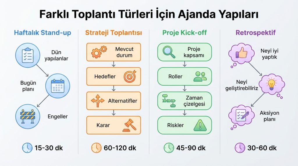 Farklı Toplantı Türleri İçin Ajanda Yapıları
