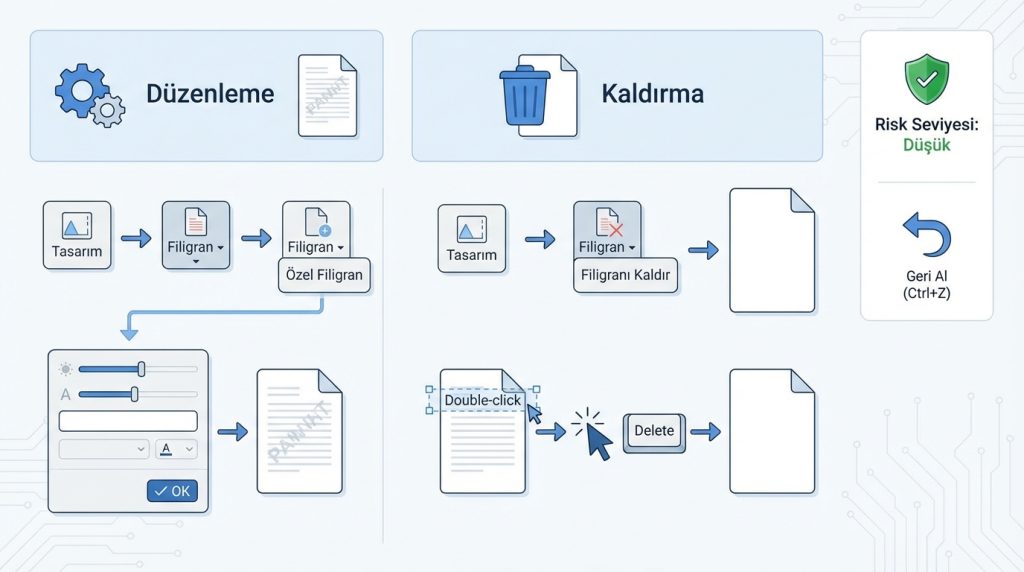 Filigranı Düzenleme ve Kaldırma