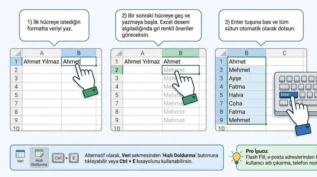 Flash Fill Nasıl Kullanılır?