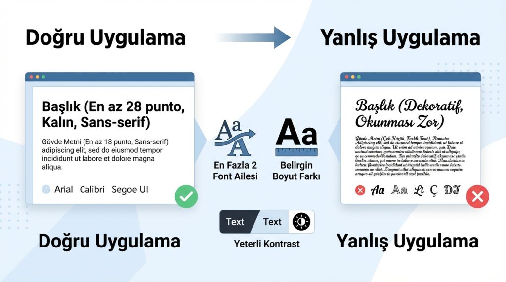 Font Seçimi ve Boyutlandırma