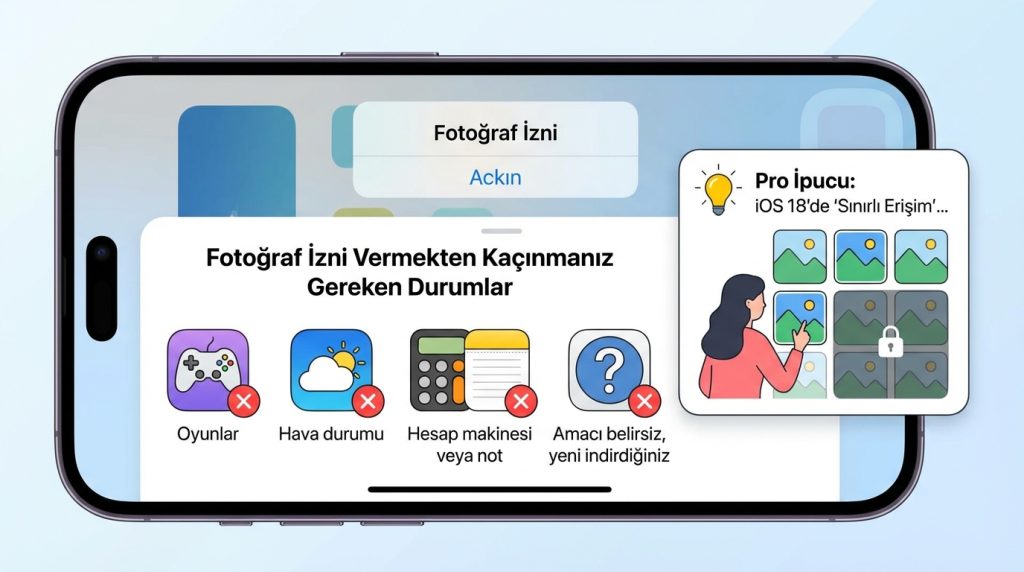 iPhone’da gizlilik izinleri: fotoğraf/konum/mikrofon ne zaman verilmeli? 2 Fotoğraf İzni Vermekten Kaçınmanız Gereken Durumlar