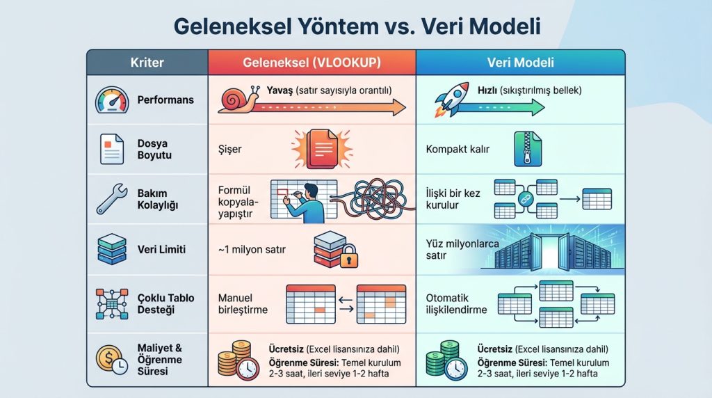 Geleneksel Yöntem vs. Veri Modeli