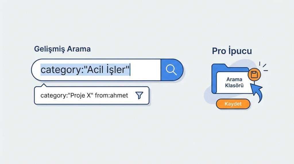 Outlook’ta Renk Kategorileri ile E-postaları Etiketleme 3 Gelişmiş Arama