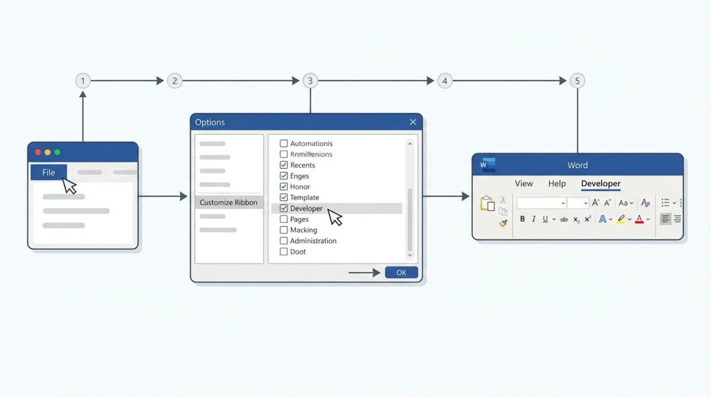 Word’de İçerik Denetimleri ile Doldurulabilir Şablon Hazırlama 2 Geliştirici Sekmesini Aktif Etme