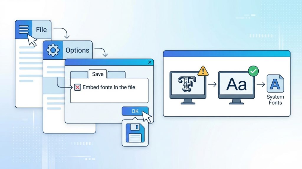 Gömülü Fontları Kaldırma