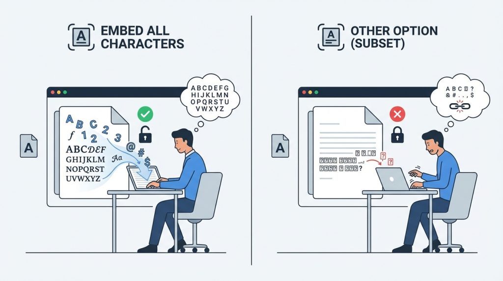 PowerPoint’te Sunumu Paylaşırken Font Sorunu Yaşamamak 4 Gömülü fontlu dosyayı alan kişi fontu düzenleyebilir mi?