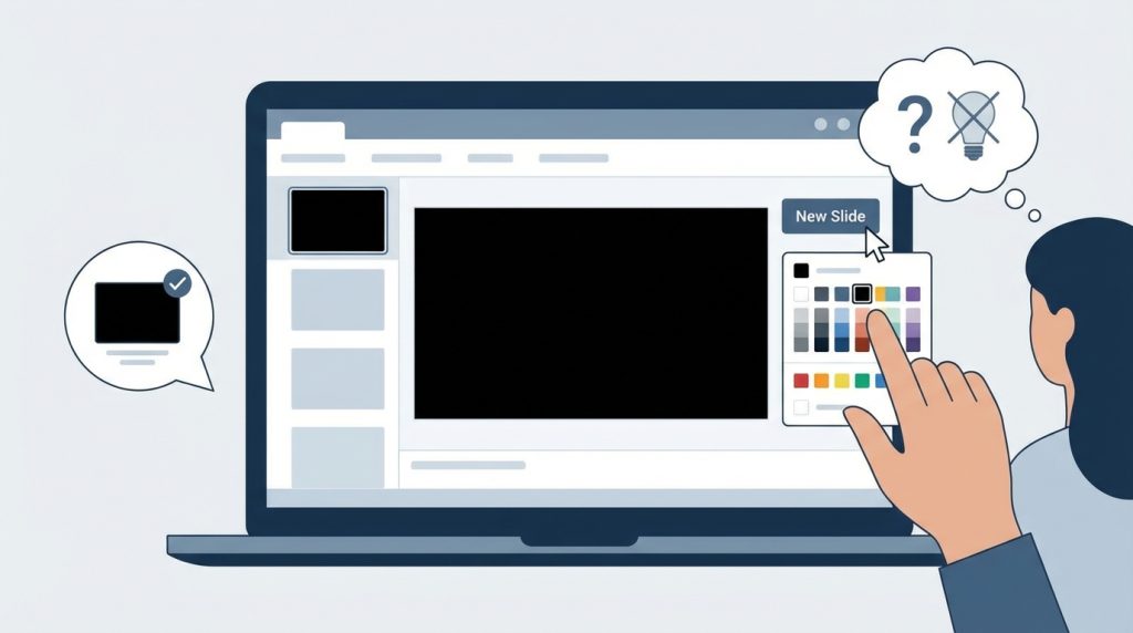 Google Slides'ta ekran karartma var mı?