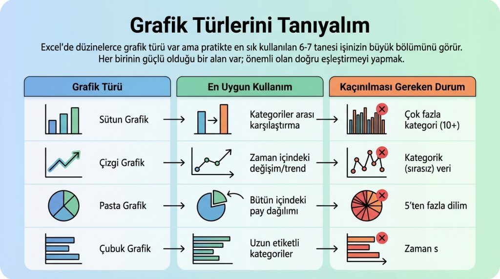 Excel’de En Doğru Grafik Türü Nasıl Seçilir? 2 Grafik Türlerini Tanıyalım