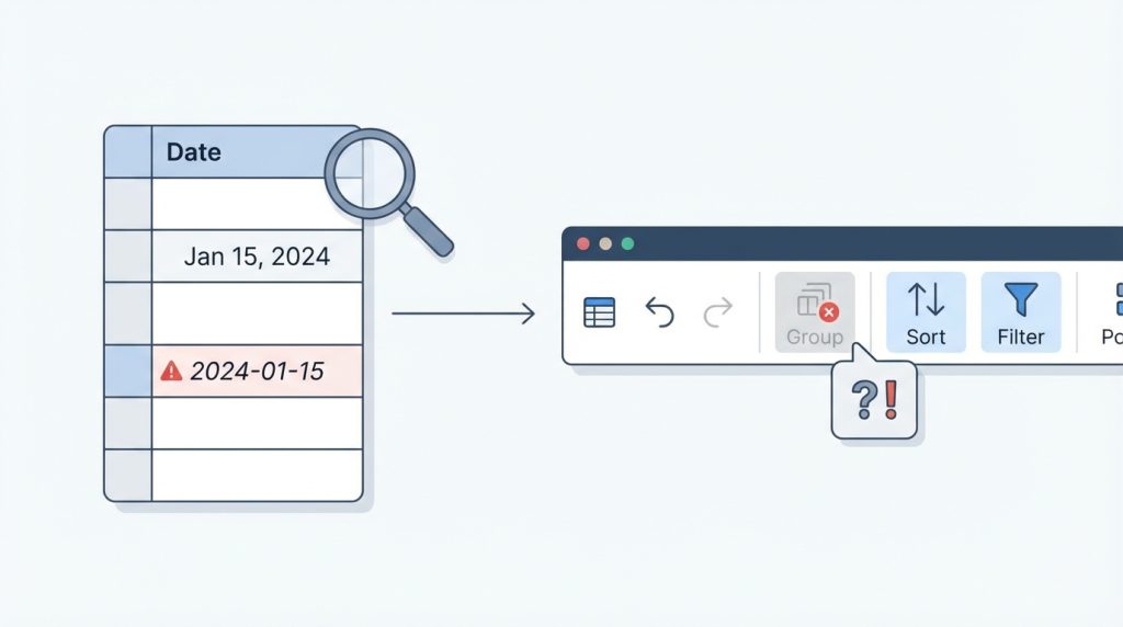 Excel’de PivotTable ile Gruplama: Tarihleri Ay/Ay+Yıl Bazında Özetleme 5 Grupla seçeneği neden gri görünüyor?