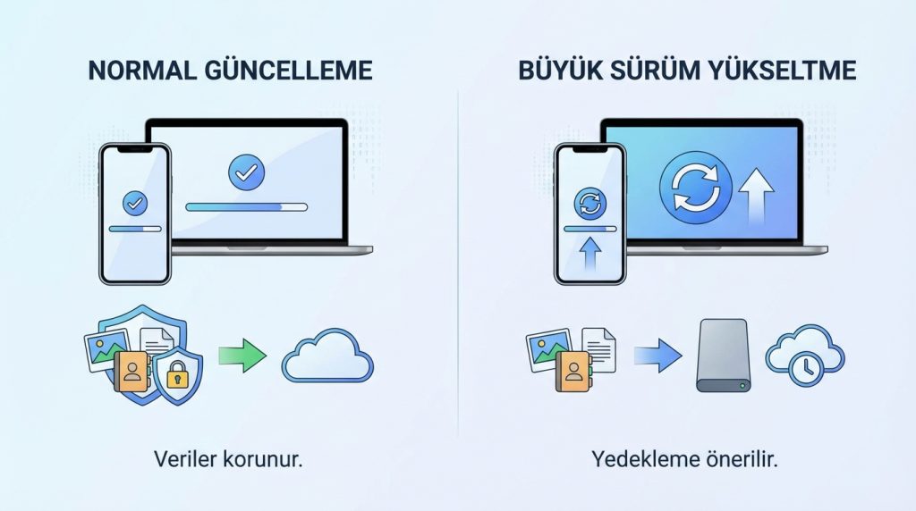 Güncelleme sırasında verilerim silinir mi?