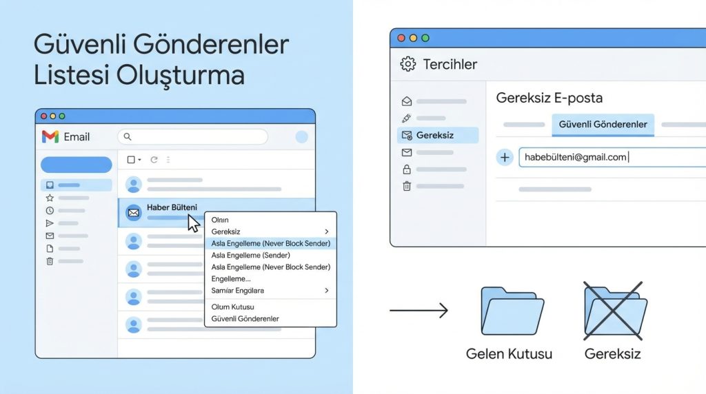 Güvenli Gönderenler Listesi Oluşturma