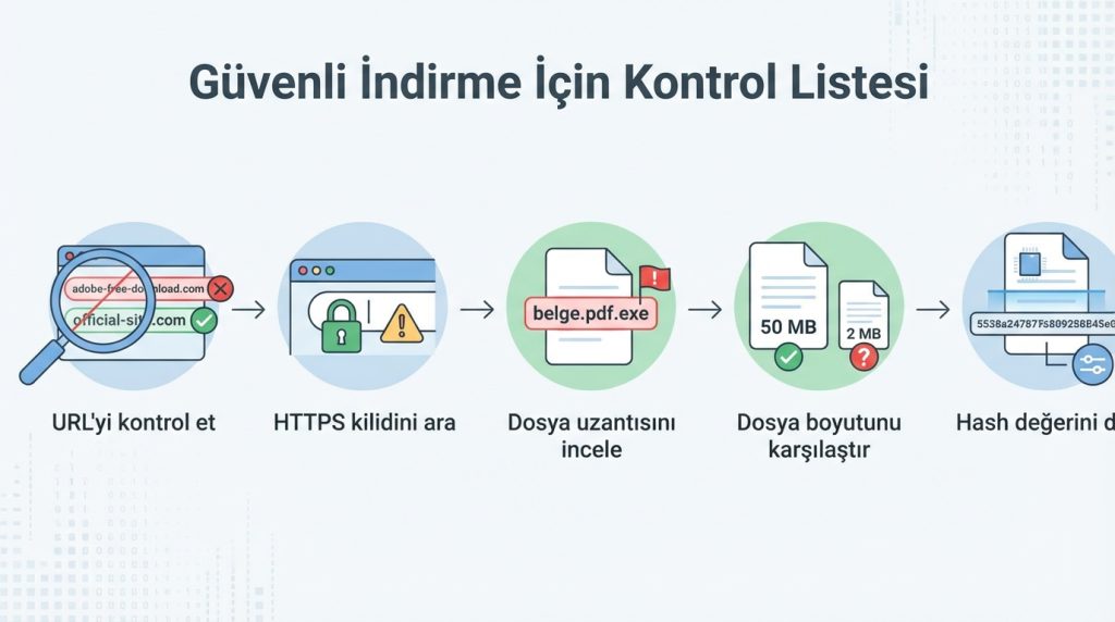 Güvenli dosya indirme alışkanlığı: Nereden indirmeli, nereden indirmemeli? 3 Güvenli İndirme İçin Kontrol Listesi