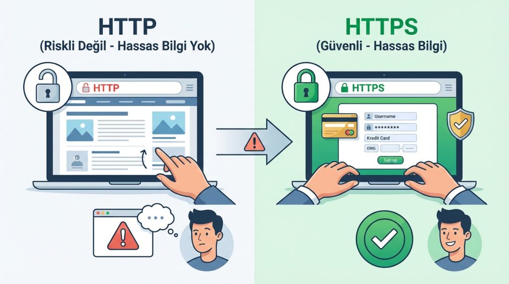 HTTP sitelerine hiç girmemeli miyim?