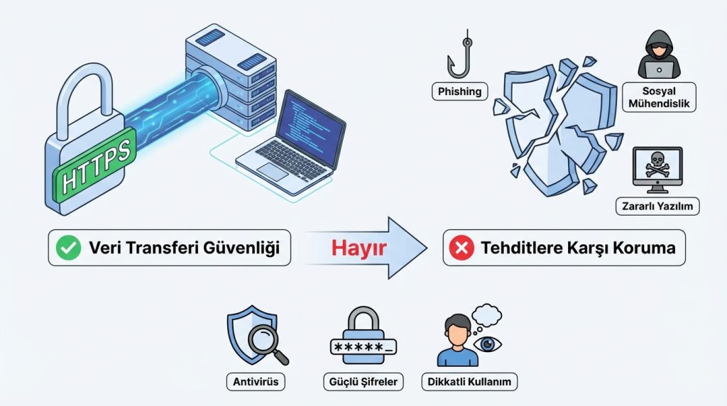 HTTPS beni her türlü saldırıdan korur mu?