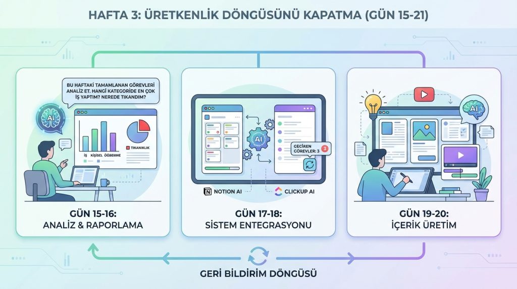 Hafta 3: Üretkenlik Döngüsünü Kapatma (Gün 15-21)