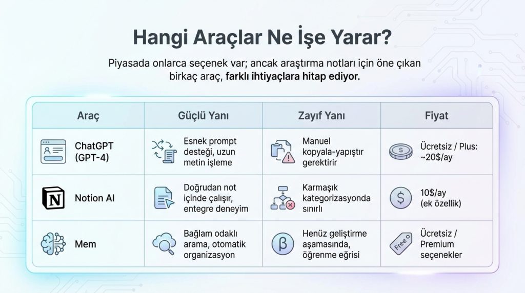 Hangi Araçlar Ne İşe Yarar?