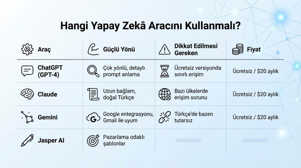 Hangi Yapay Zekâ Aracını Kullanmalı?
