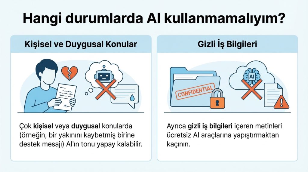 Hangi durumlarda AI kullanmamalıyım?