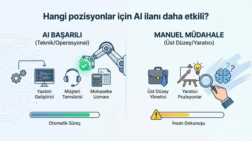 Yapay Zekâ ile İş İlanı Metni Yazma 3 Hangi pozisyonlar için AI ilanı daha etkili?