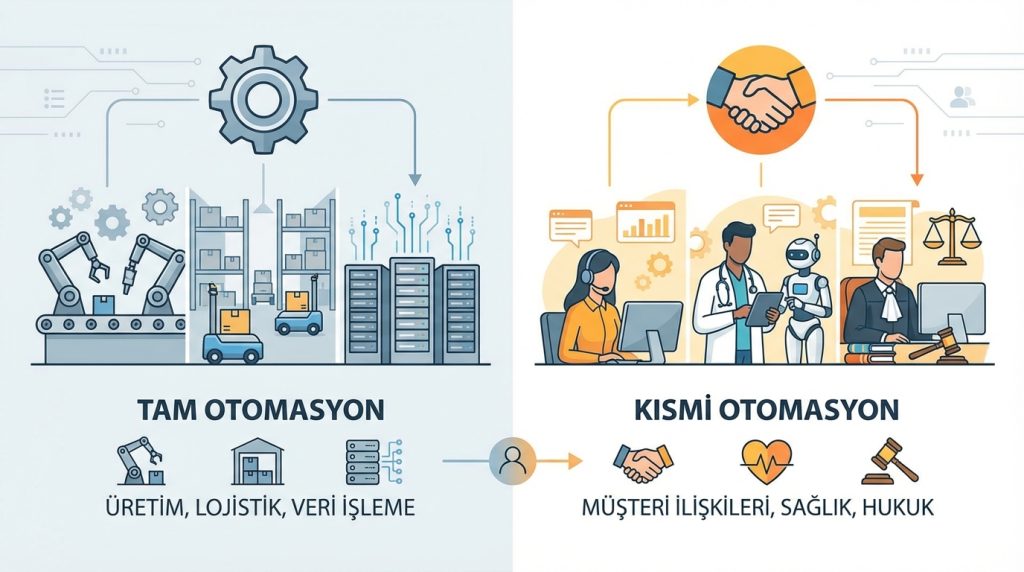Kısmi otomasyon ile tam otomasyon arasındaki doğru dengeyi kurma 4 Hangi sektörler tam otomasyonadahauygun?