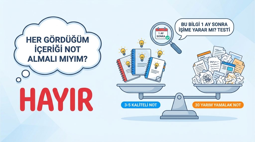 Her gördüğüm içeriği not almalı mıyım?