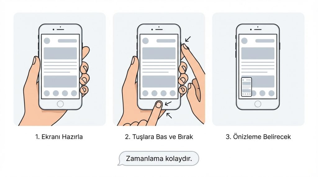 iPhone’da Ekran Görüntüsü Alma Yöntemleri 2 Home Tuşlu iPhone Modelleri (iPhone 8 ve öncesi, iPhone SE)