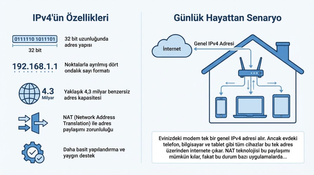 IP adresi nedir? IPv4 ve IPv6 farkı nedir? 2 IPv4'ün Özellikleri