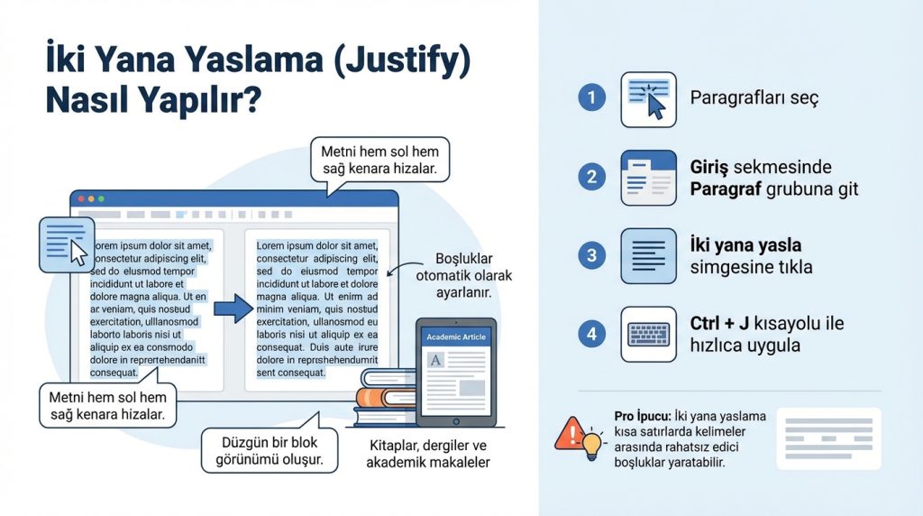 İki Yana Yaslama (Justify) Nasıl Yapılır?