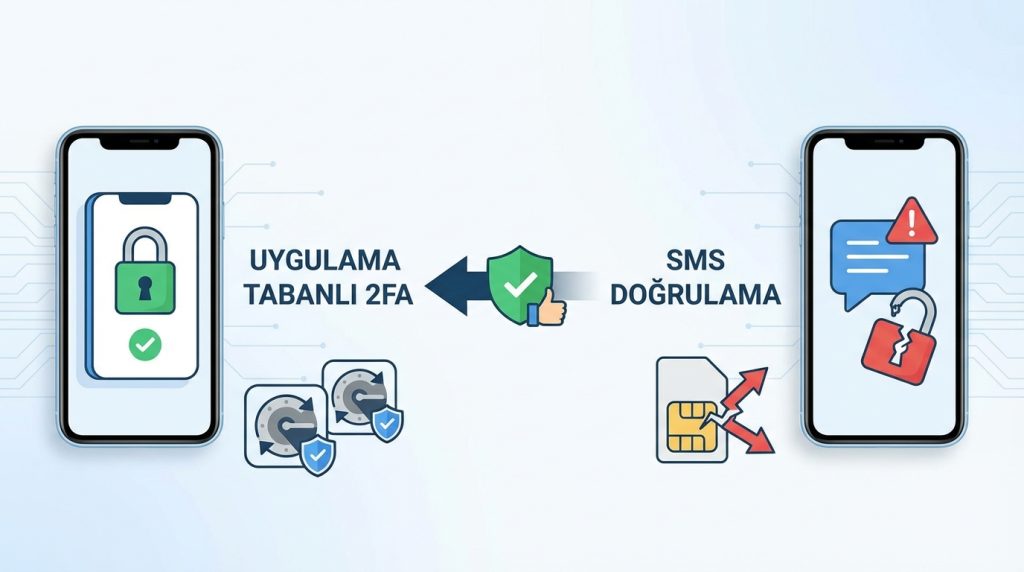İki faktörlü doğrulama için SMS mi yoksa uygulama mı kullanmalıyım?