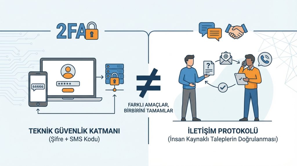 İki faktörlü kimlik doğrulama (2FA) ileiki kanaldan teyit aynı şey mi?