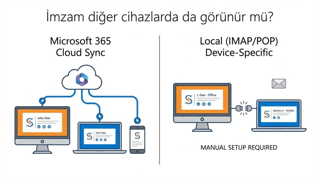 Outlook for Mac'te E-posta İmzası Oluşturma 5 İmzam diğer cihazlarda da görünür mü?