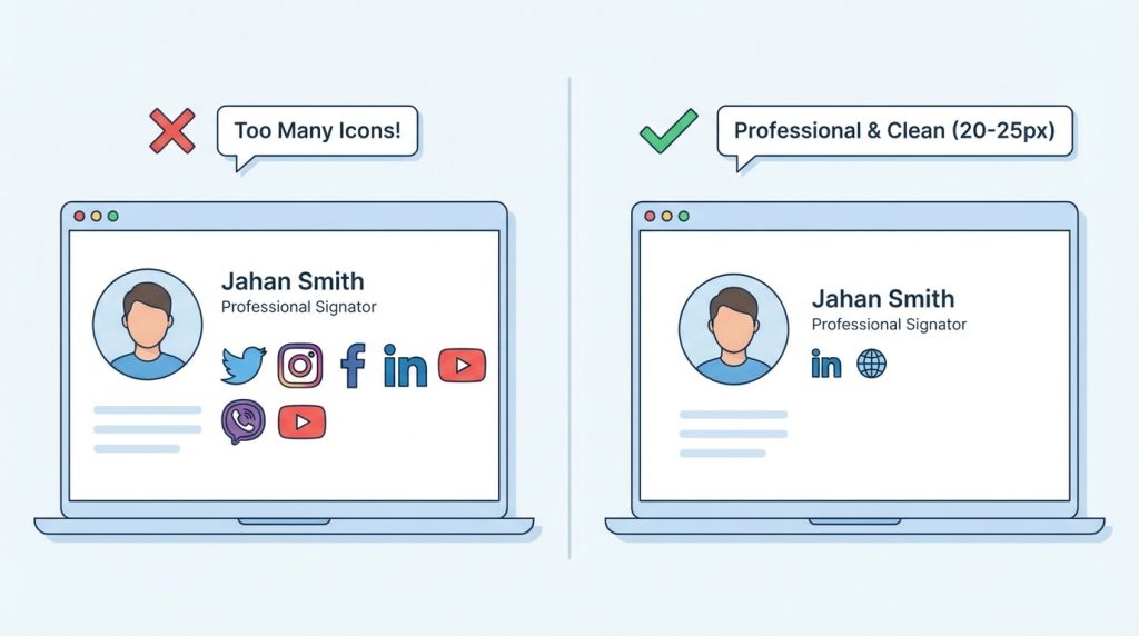 İmzamda sosyal medya ikonları kullanmalı mıyım?
