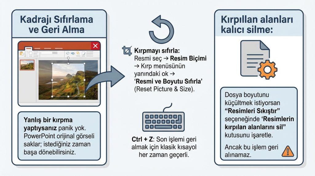 Kadrajı Sıfırlama ve Geri Alma