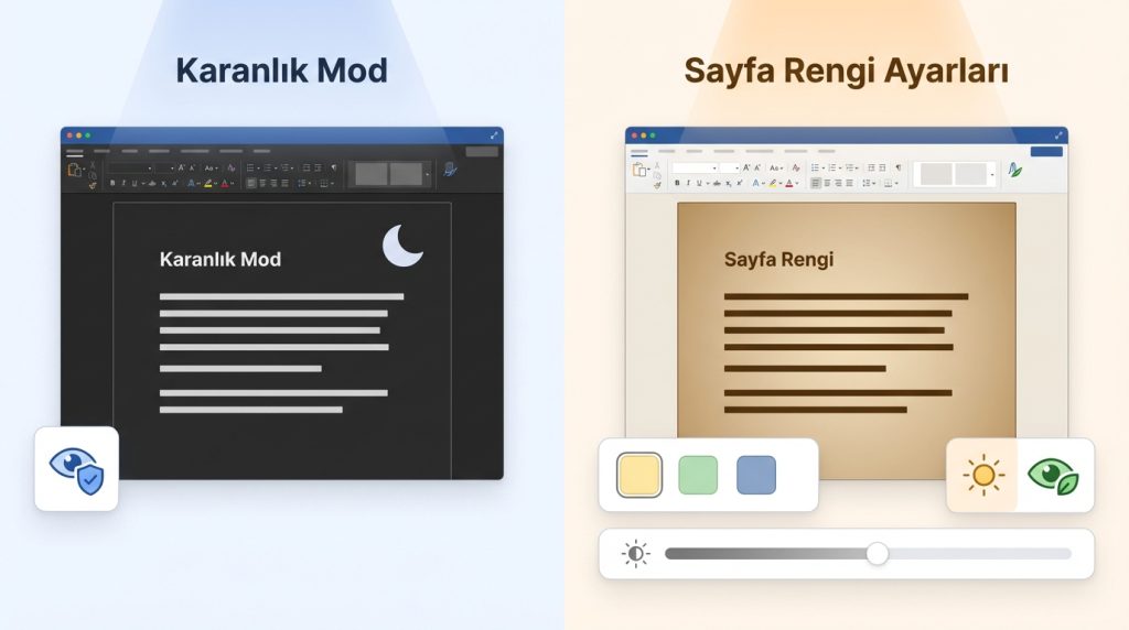 Karanlık Mod ve Sayfa Rengi Ayarları