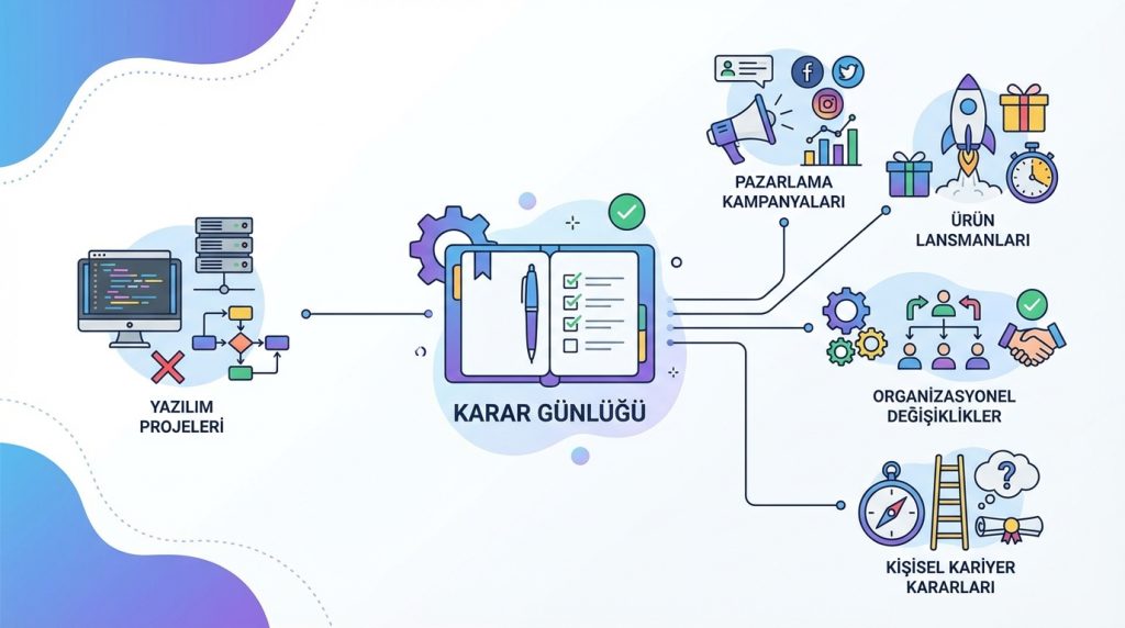 Yapay Zekâ ile Metinden Karar Günlüğü Decision Log Oluşturma 4 Karar günlüğü sadece yazılım projeleri için mi kullanılır?