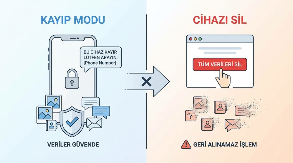 Apple cihazlarda “bul” özelliği: kaybolma senaryosu planı 5 Kayıp Modu cihazı siler mi?