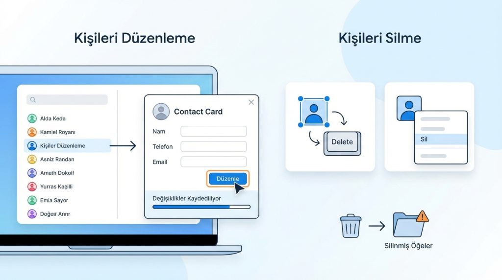 Kişileri Düzenleme ve Silme