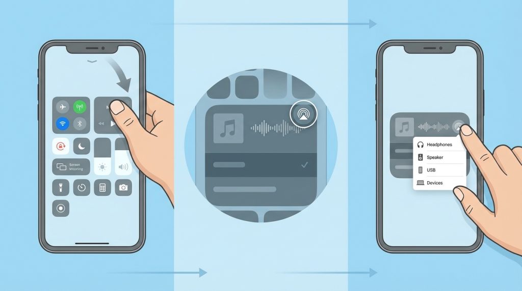 iPhone’da Ses Çıkışı Değiştirme: Kulaklık Hoparlör Arası Geçiş 2 Kontrol Merkezi ile Ses Çıkışı Değiştirme