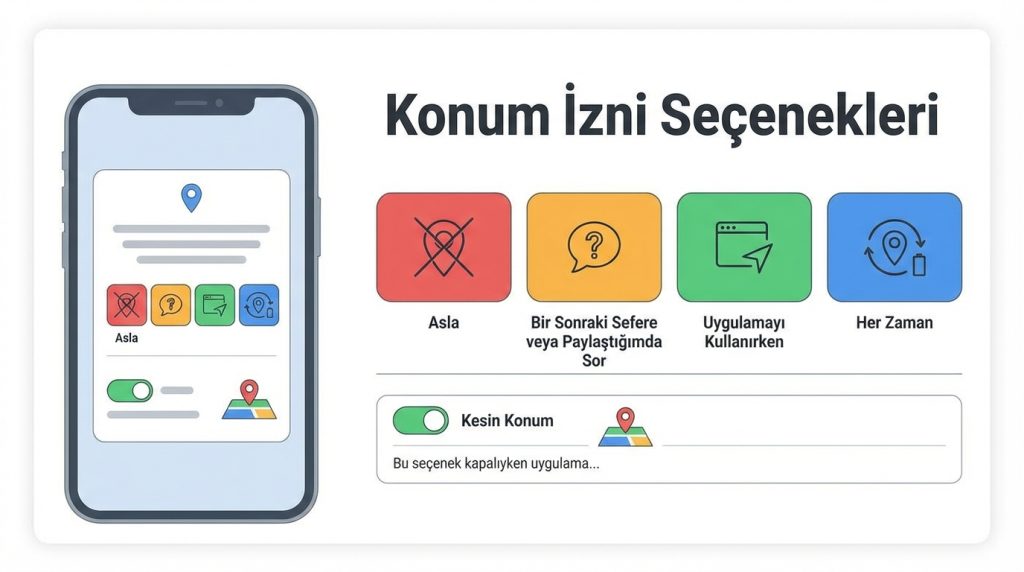 Konum İzni Seçenekleri
