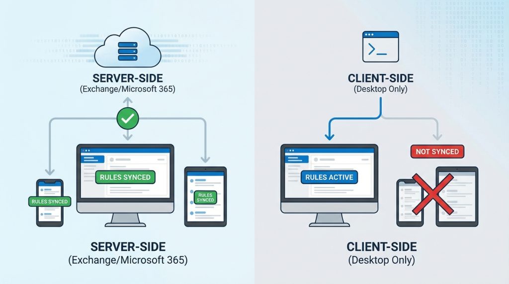 Kurallar mobil Outlook'ta da çalışır mı?
