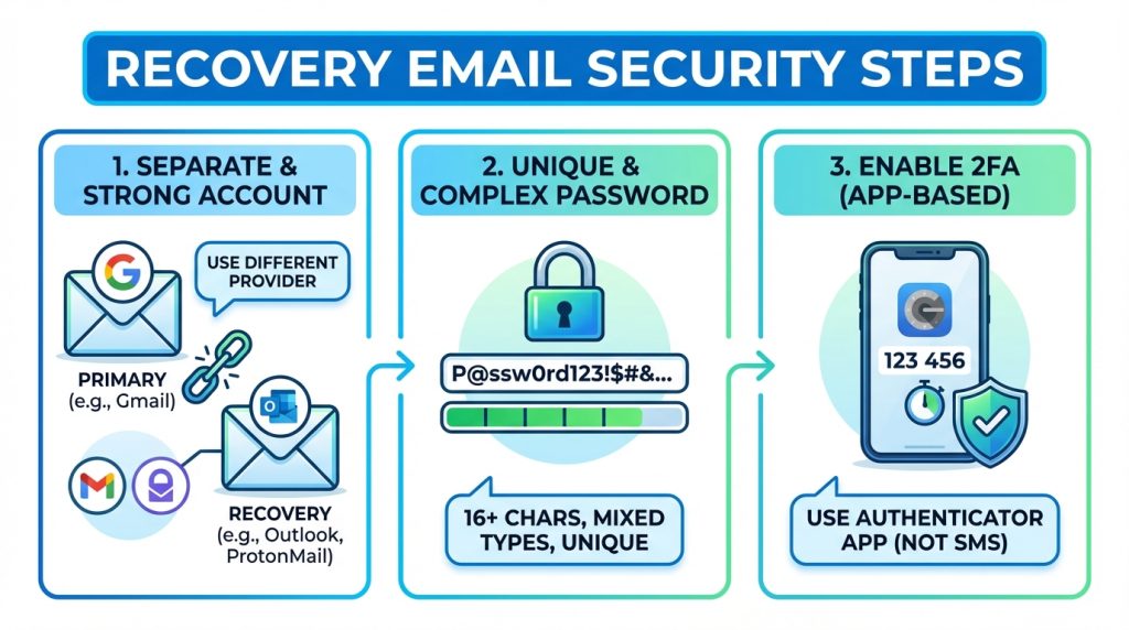 Kurtarma E-postası Güvenliği İçin Adımlar