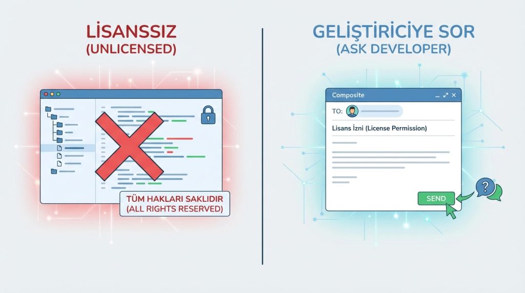 Lisanssız bir kod kullanılabilir mi?