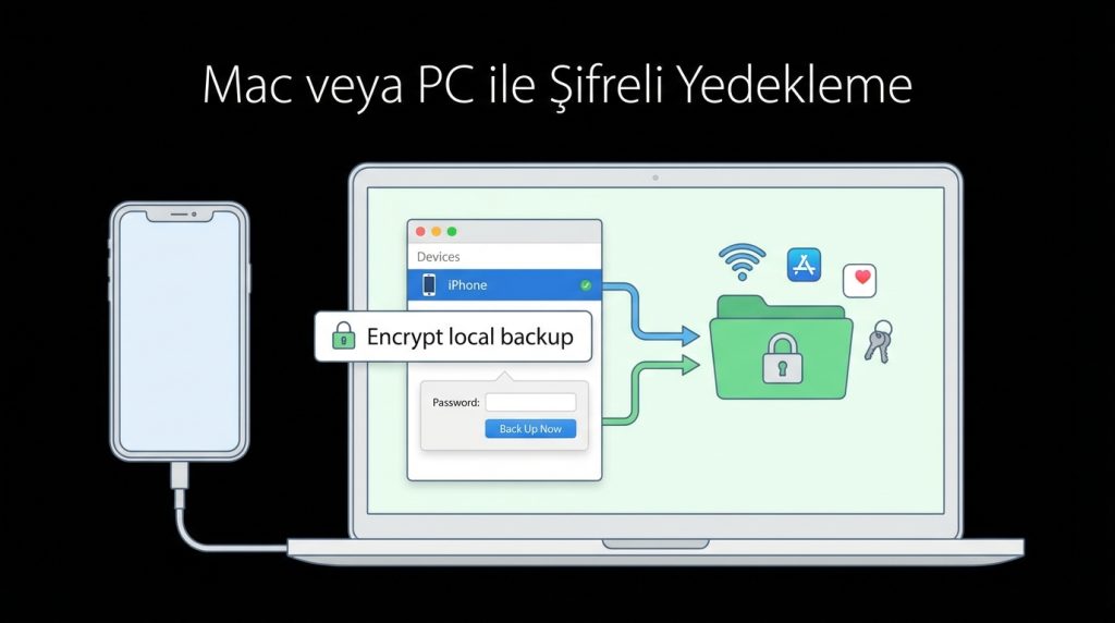 Mac veya PC ile Şifreli Yedekleme