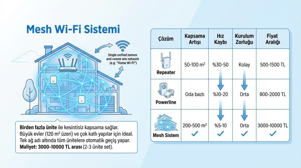 Wi-Fi sinyali nasıl güçlenir? 3 Mesh Wi-Fi Sistemi